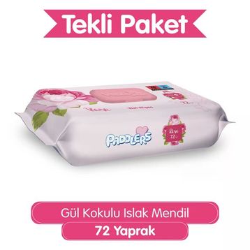 Paddlers Gül Kokulu 72'li Islak Mendil