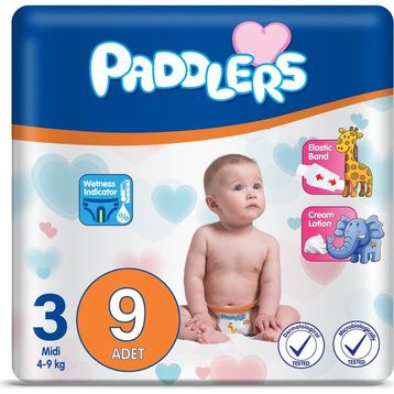 Paddlers No:3 Midi 9 Adet Bebek Bezi
