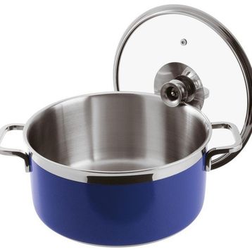 Paderno 20H 10 cm Mavi Kapaklı Tencere