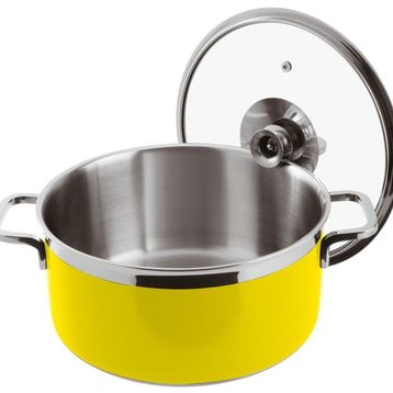 Paderno 20H 10 cm Sarı Kapaklı Tencere