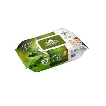 Pafilya Zeytin Plastik Kapaklı 120 Adet Bebek Islak Mendil