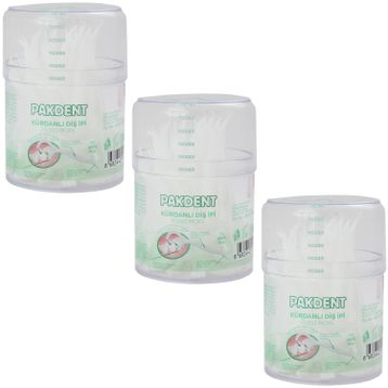 Pakdent 3x50 Adet Kürdanlı Diş İpi