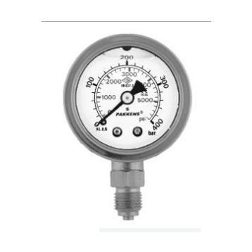 Pakkens 0-10 Bar 50 mm Alttan Bağlantılı Gliserinli G 1/4 inç Manometre