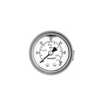 Pakkens 0-10 Bar 50 mm Arkadan Bağlantılı Panotipli Gliserinli G 1/4 inç Manometre