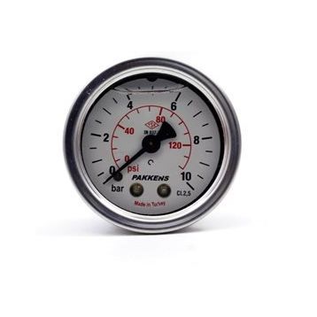 Pakkens 0-10 Bar 63 mm Arkadan Bağlantılı Gliserinli G 1/4 inç Manometre