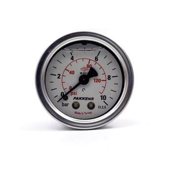 Pakkens 0-10 Bar 63 mm Arkadan Bağlantılı Gliserinli G 1/4 inç Manometre
