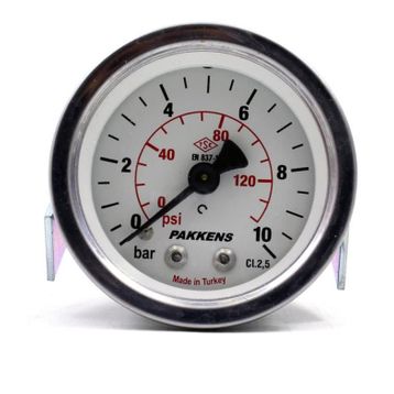 Pakkens 0-10 Bar 63 mm Arkadan Bağlantılı Panotipi Kuru G 1/4 inç Manometre