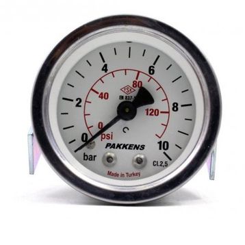 Pakkens 0-10 Bar 63 mm Arkadan Bağlantılı Panotipi Kuru G 1/4 inç Manometre