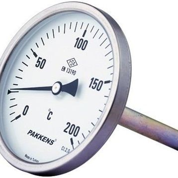 Pakkens 0-120 °C Çap 100 mm Daldırma Boyu 10 cm Arkadan Bağlantılı G 1/2 Termometre