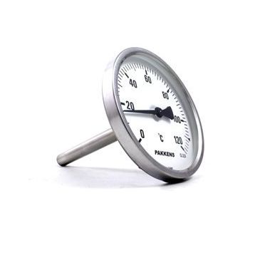 Pakkens 0-120 °C Çap 100 mm Daldırma Boyu 10 cm Arkadan Bağlantılı G 1/2 Termometre