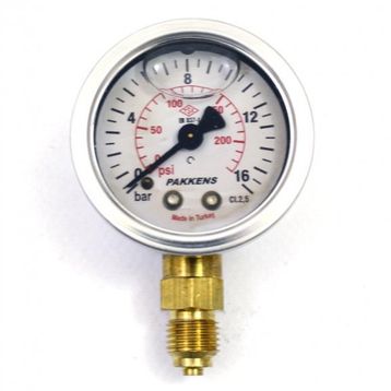 Pakkens 0-16 Bar 63 mm Alttan Bağlantılı Gliserinli G 1/4 inç Manometre