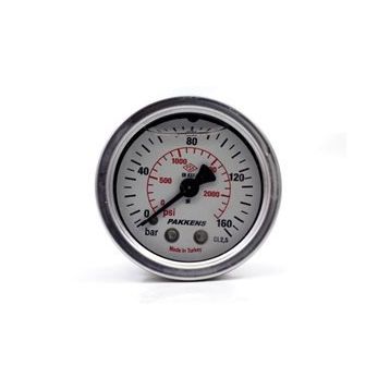 Pakkens 0-160 Bar 63 mm Arkadan Bağlantılı Gliserinli G 1/4 inç Manometre