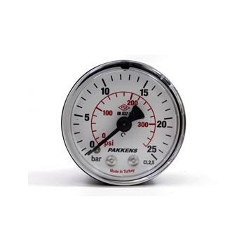 Pakkens 0-25 Bar 63 mm Arkadan Bağlantılı Kuru G 1/4 inç Manometre