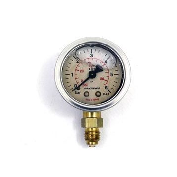 Pakkens Gliserinli G 1/4 inç 0-6 Bar 63 mm Alttan Bağlantılı Manometre