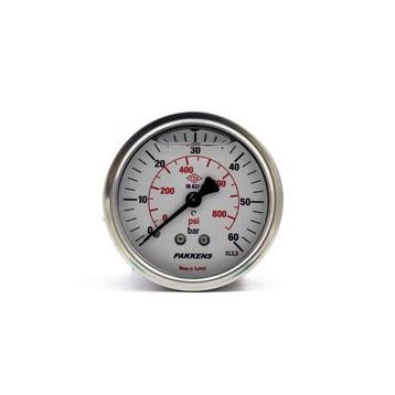Pakkens Gliserinli G 1/4 inç 0-60 Bar 63 mm Arkadan Bağlantılı Panotipi Manometre