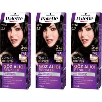 Palette 1-0 Siyah 3 Paket Saç Boyası