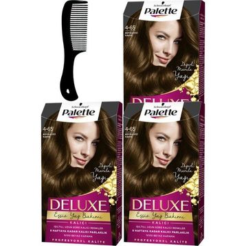 Palette Deluxe 4-65 Büyüleyici Kahve x3 Saç Boyası+Saç Açıcı Tarak