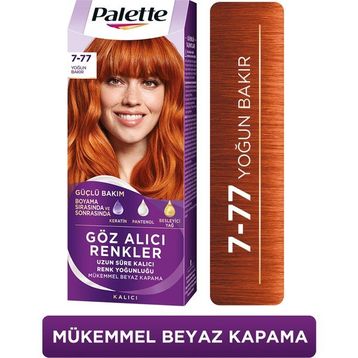 Palette Göz Alıcı Renkler 7-77 Yoğun Bakır Pentanol Besleyici Yağ İçeren 115 ml Saç Boyası