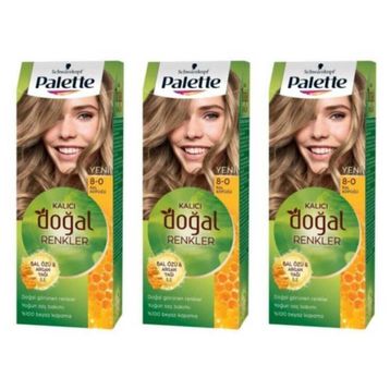 Palette NATURAL SAÇ BOYASI 8-0 3lü