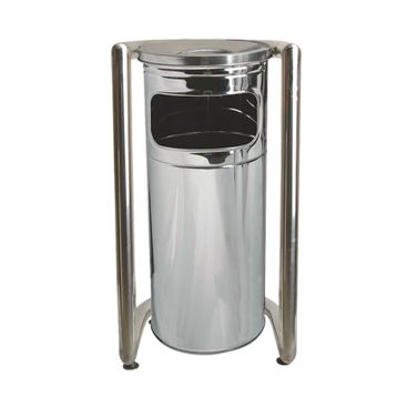 Palex 3560-1 U Tipi Krom Bahçe Tipi Çöp Kovası
