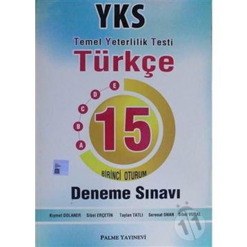 Palme Yayınevi TYT Türkçe 15 Deneme Sınavı