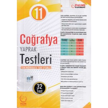 Palme Yayınları 11. Sınıf Coğrafya Yaprak Testleri
