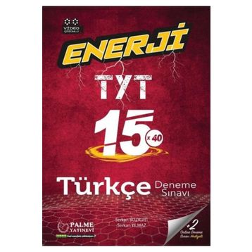 Palme Yayınları 2021 TYT Enerji Türkçe 15X40 Türkçe Deneme Sınavı