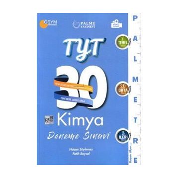 Palme Yayınları 2021 Yks Tyt Kimya Palmetre 30 Deneme Video Çözümlü