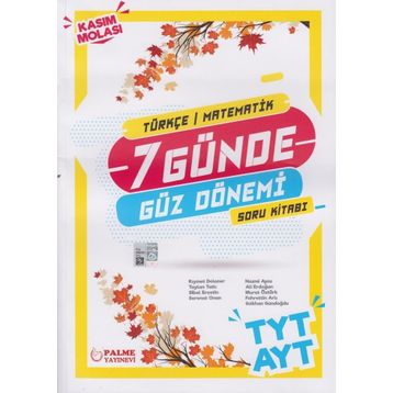 Palme Yayınları TYT AYT Türkçe Matematik 7 Günde Güz Dönemi Soru Bankası