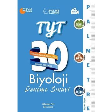 Palme Yayınları TYT Biyoloji Video Çözümlü Palmetre Serisi 30'lu Deneme