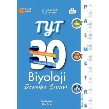 Palme Yayınları TYT Biyoloji Video Çözümlü Palmetre Serisi 30'lu Deneme