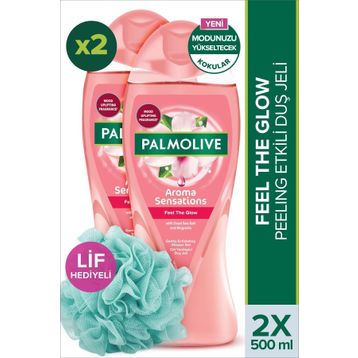 Palmolive Aroma Sensations Feel the Glow 2x500 ml Duş Jeli +Lif