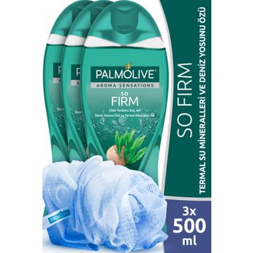 Palmolive Aroma Sensations So Firm 3x500 ml Duş Jeli + Lif