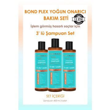 Panaroma Professional Bond Plex 12 Etki 1 Arada 3x400 ml Şampuan Bakım Seti