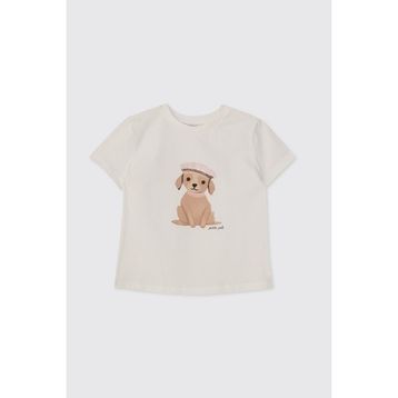 Panço Beyaz 12-18 Ay Kız Bebek Kısa Kollu T-Shirt