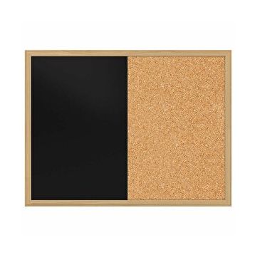Panda Çift Fonksiyonlu Mantar Pano + 60 cm x 90 cm Siyah Yazı Tahtası