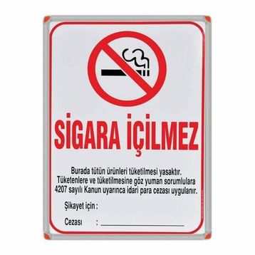 Panda Pan509 50x70cm Lüks Metal Çerçeve Sigara İçilmez Levhası