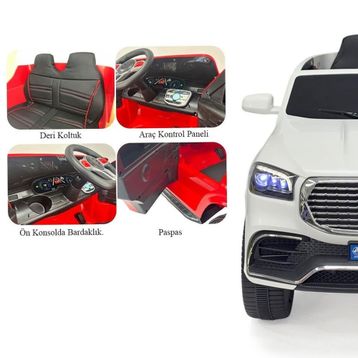 Pandamkee Admire Uzaktan Kumandalı 4x2 Deri Koltuk Bluetooth Beyaz Akülü Araba