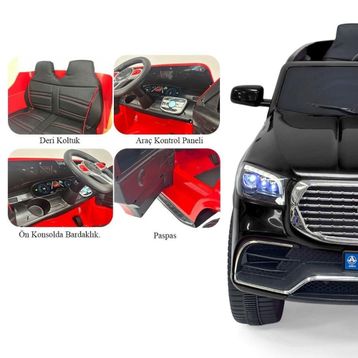Pandamkee Admire Uzaktan Kumandalı 4x2 Deri Koltuk Bluetooth Siyah Akülü Araba