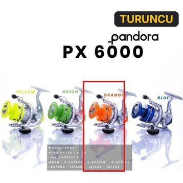 Pandora PX6000 3BB Grafit Kafa Turuncu Olta Makinesi