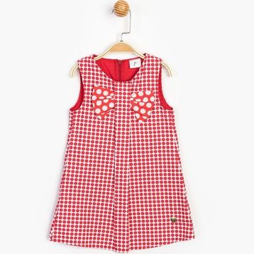 Panolino 15409 Kırmızı Fiyonklu Kız Çocuk Elbise