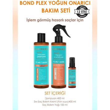 Panorama Professional Bond Plex 12 Etki 1 Arada/400 ml Şampuan 400 ml Saç Bakım Kremi ve 100 ml Saç Bakım Yağı