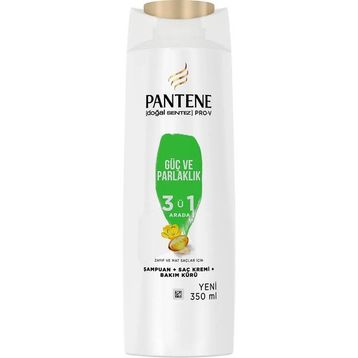 Pantene 2x350 ml Doğal Sentez Güç ve Parlaklık 3'ü1 Arada Şampuan