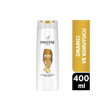 Pantene 3'ü 1 Arada Şampuan ve Onarıcı ve 400 ml Koruyucu Bakım Saç Bakım Kremi