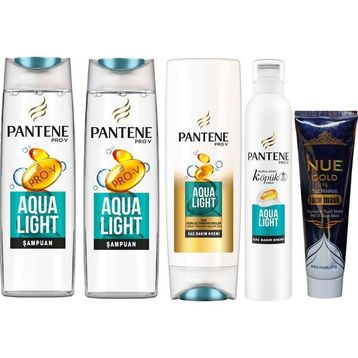 Pantene Aqua Light 2x400 ml Şampuan + Aqua Light 360 ml Saç Kremi + Aqua Light 180 ml Köpük Krem