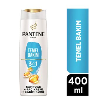 Pantene Temel Bakım 3'ü 1 Arada Şampuan + Bakım Kremi ve 400 ml Bakım Kürü
