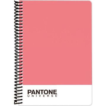 Pantone 47258-4 A5 Boy Spiralli Pembe Çizgili Defter