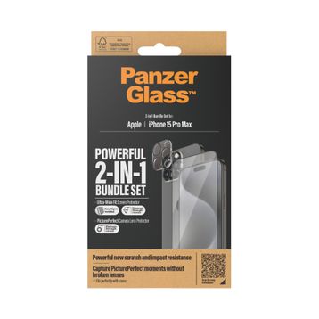 Panzerglass iPhone 15 Pro Max 2in1 Pack Tam Uyumlu Kolay Hizalayıcı Ekran Koruyucu