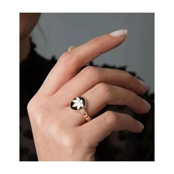 Papatya Silver 925 Ayar Ayarlanabilir Ölçülü Lotus Çiçeği Kadın Gümüş Yüzük