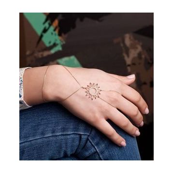 Papatya Silver 925 Ayar Rose Altın Kaplama Güneş Gümüş Şahmeran
